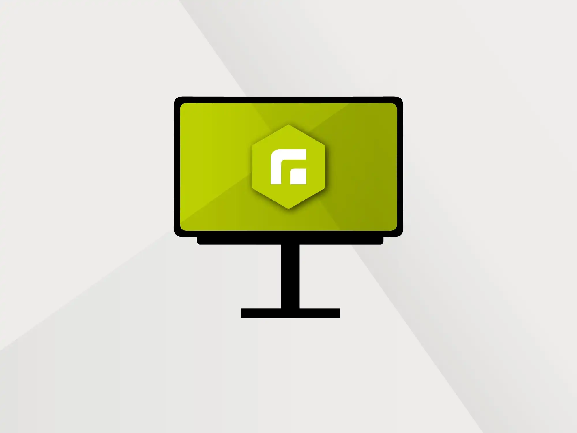 Die Abbildung eines digitalen Whiteboards, auf dessen Bildschirm das Relution Logo zu sehen