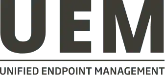 Schriftzug „UEM" mit der Auflösung „Unified Endpoint Management"